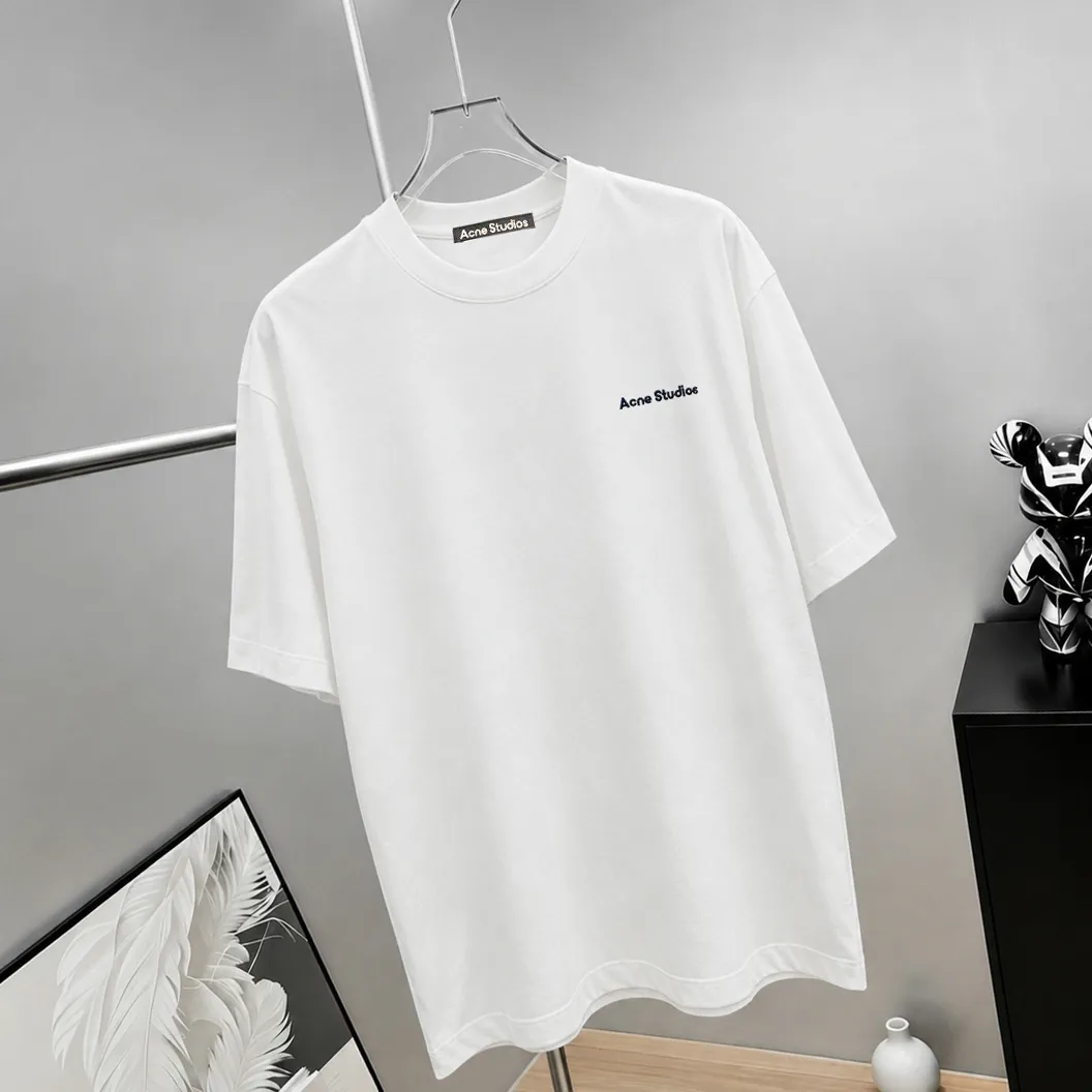 Acne*Studios*2026Ss exclusive couple Hot Sale g high-count T-shirt "different currency fabric" short-sleeved tee negative ion upper body is very comfortable, Same Style half-sleeve for men and women, dropped shoulders and loose fit Color: Black White Coffee Brown Size: S (90-130 pounds) M (125-150 pounds) L (135-165 pounds) XL (160-190 pounds) XXL (185 pounds)